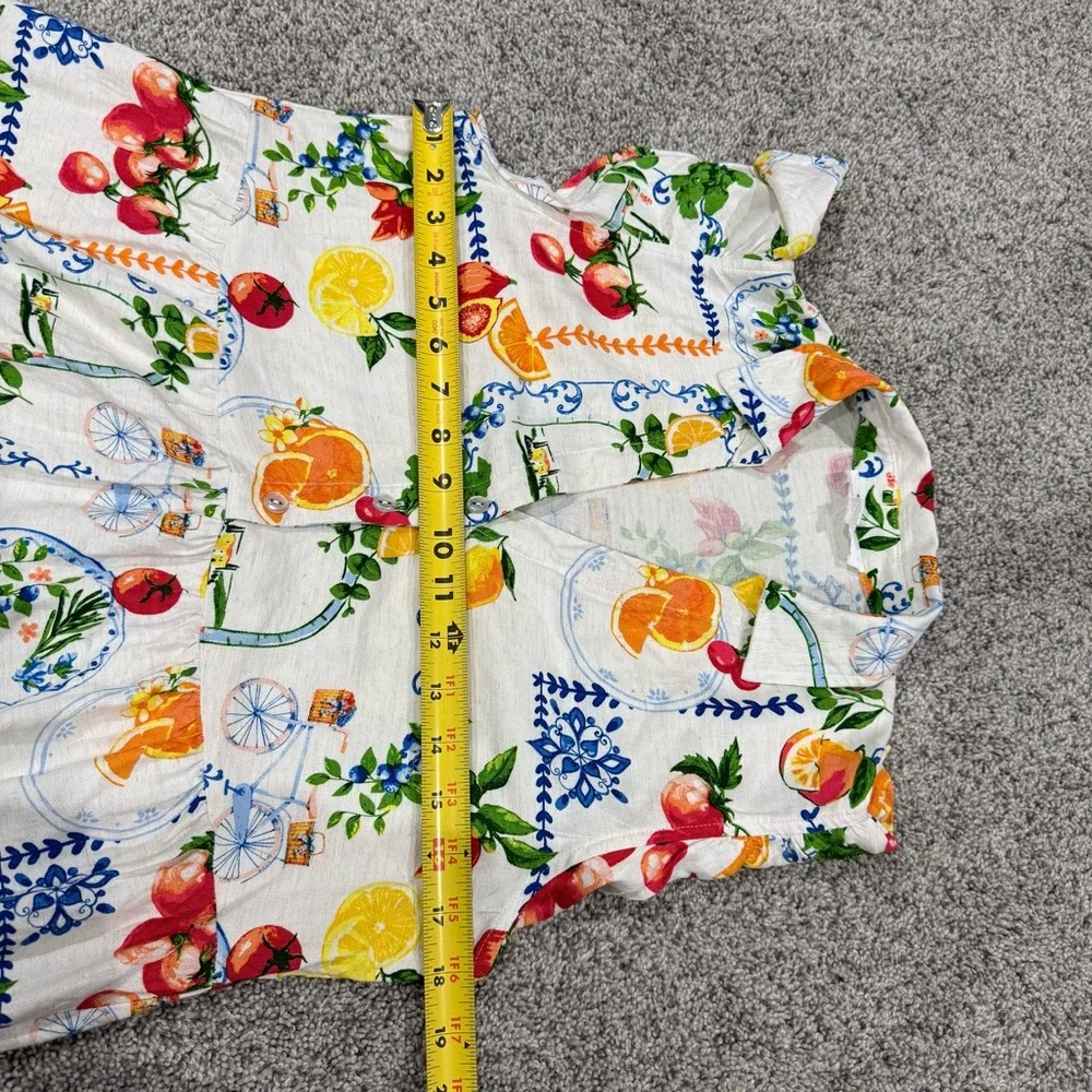 Jane Delancey Colorful Printed Maxi Linen Blend Dress Cottage Picnic Women’s S - Picture 7 of 11